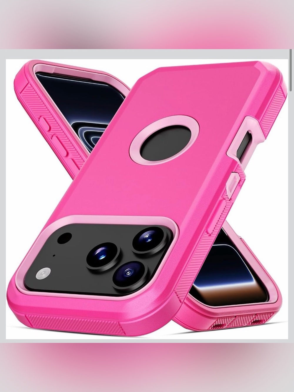 Rugged Pink Dual-Layer Phone Case for Cell Phones
